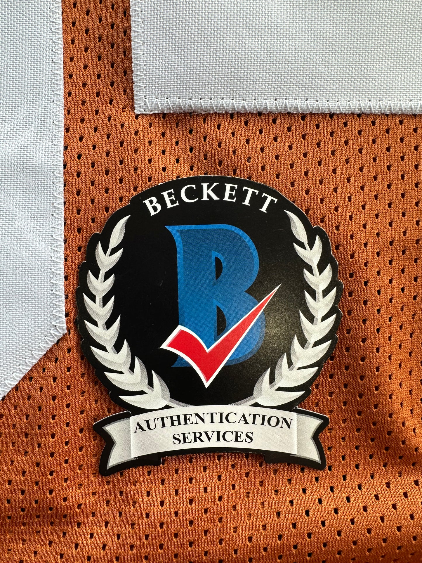 RICKY WILLIAMS SIGNED ORANGE FOOTBALL JERSEY Texas Longhorns Large BAS COA