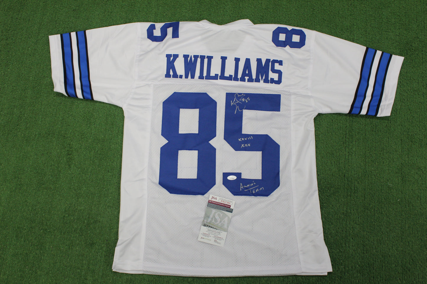 KEVIN WILLIAMS DALLAS COWBOYS SIGNED JERSEY Hurricanes w/INSCs M JSA