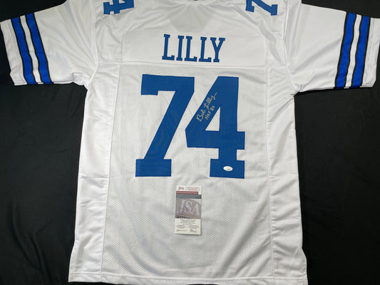 BOB LILLY DALLAS COWBOYS SIGNED HOME JERSEY w/HOF JSA COA
