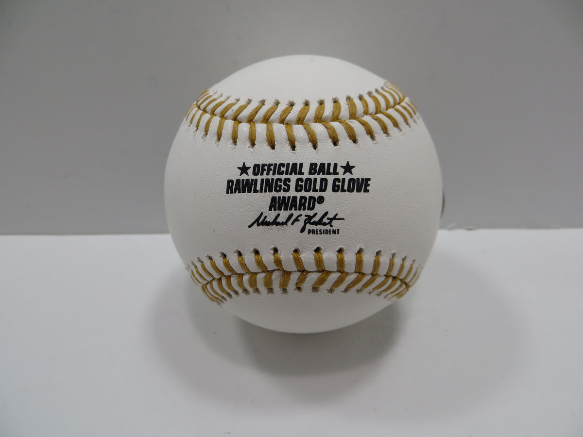 MICHAEL YOUNG SIGNED RAWLINGS GOLD GLOVE BASEBALL TEXAS RANGERS JSA