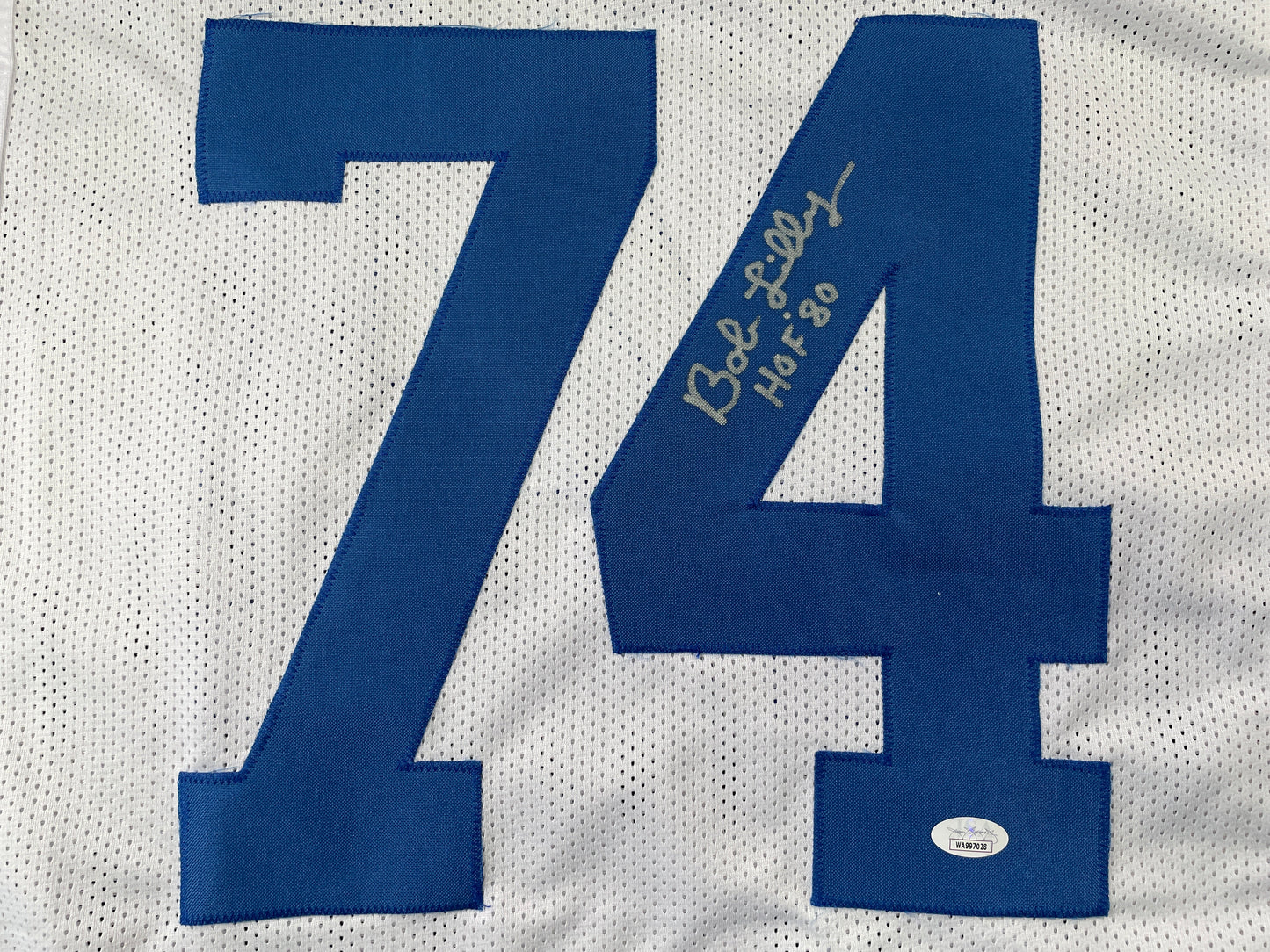 BOB LILLY DALLAS COWBOYS SIGNED HOME JERSEY w/HOF JSA COA