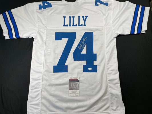 BOB LILLY DALLAS COWBOYS SIGNED HOME JERSEY w/HOF JSA COA
