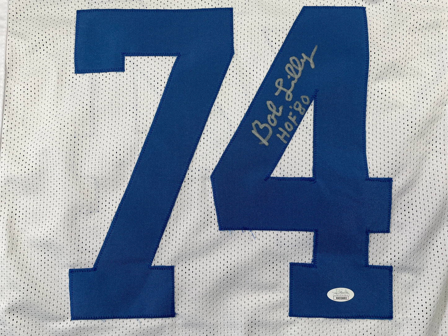 BOB LILLY DALLAS COWBOYS SIGNED HOME JERSEY w/HOF JSA COA