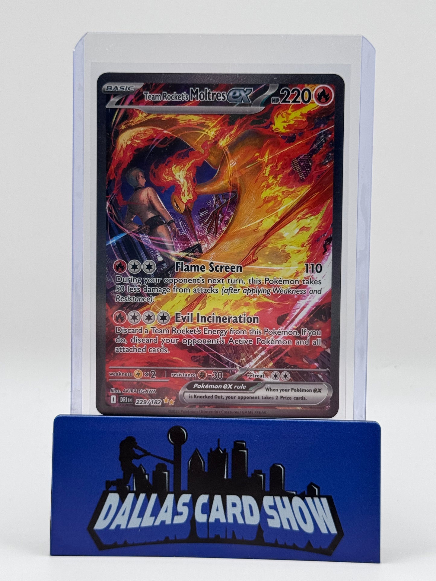 2025 Pokemon - Team Rocket's Moltres ex (SIR) - 229/182 Destined Rivals NM