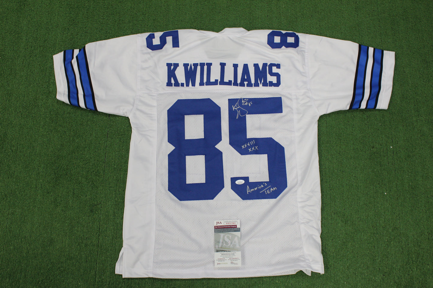 KEVIN WILLIAMS DALLAS COWBOYS SIGNED JERSEY Hurricanes w/INSCs M JSA