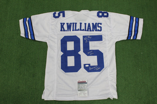 KEVIN WILLIAMS DALLAS COWBOYS SIGNED JERSEY Hurricanes w/INSCs M JSA