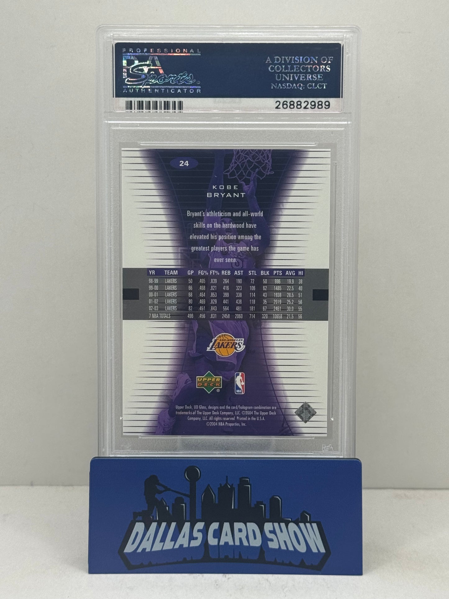 2003 Upper Deck Glass #24 Kobe Bryant PSA 10