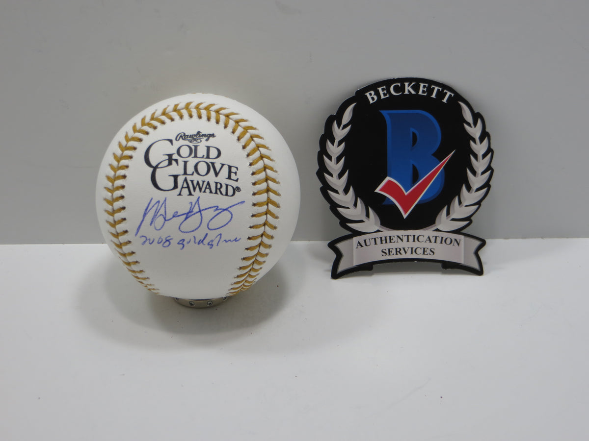 MICHAEL YOUNG SIGNED RAWLINGS GOLD GLOVE BASEBALL TEXAS RANGERS JSA