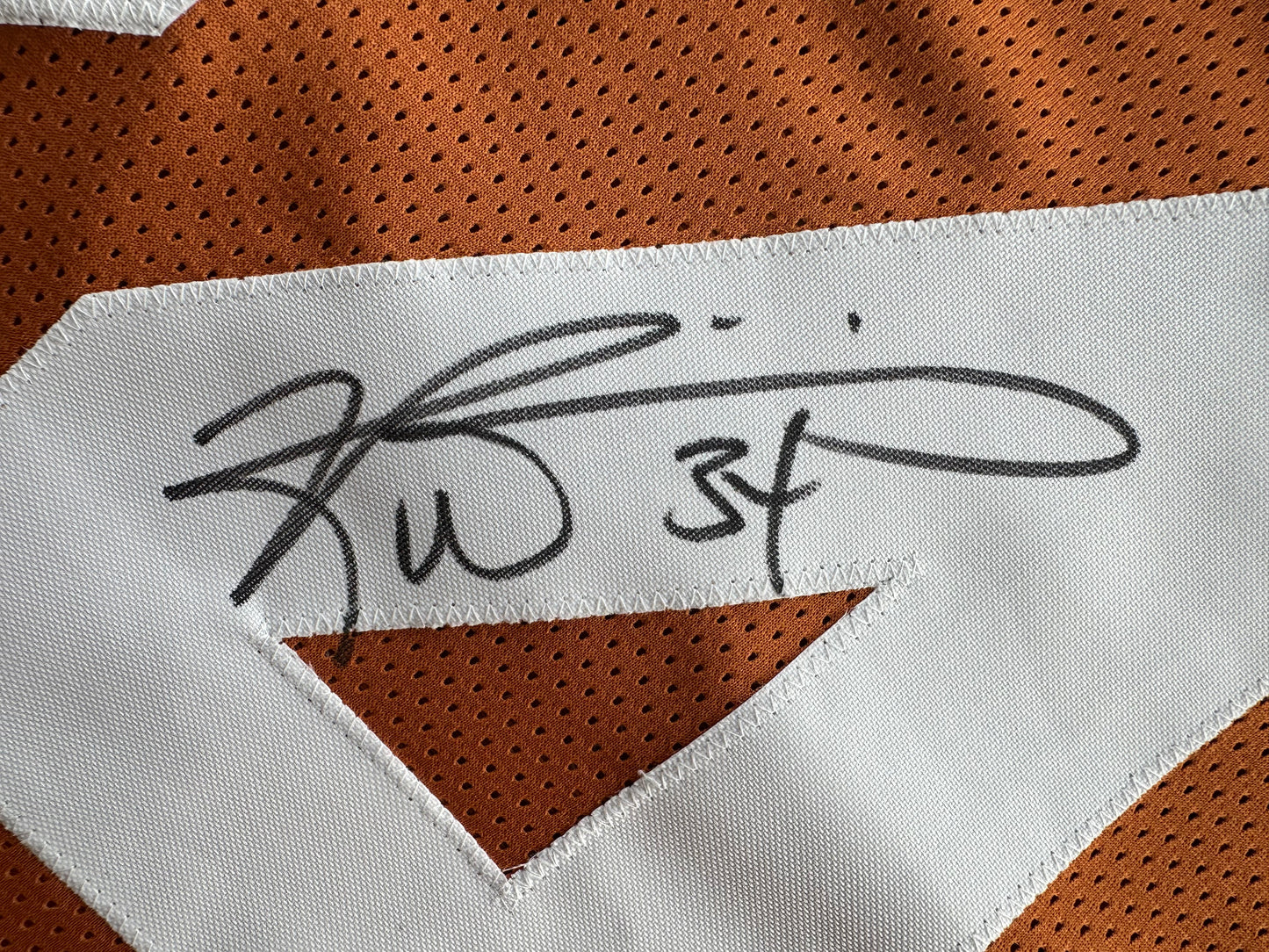 RICKY WILLIAMS SIGNED ORANGE FOOTBALL JERSEY Texas Longhorns Large BAS COA