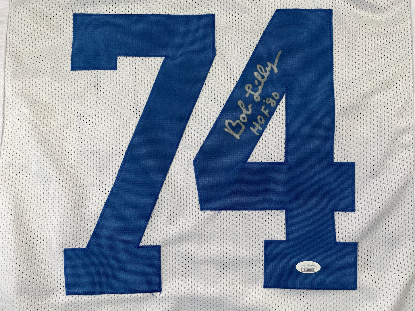 BOB LILLY DALLAS COWBOYS SIGNED HOME JERSEY w/HOF JSA COA