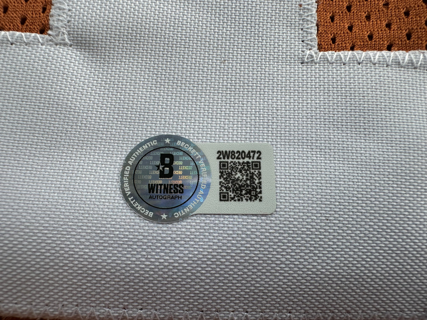 RICKY WILLIAMS SIGNED ORANGE FOOTBALL JERSEY Texas Longhorns Large BAS COA