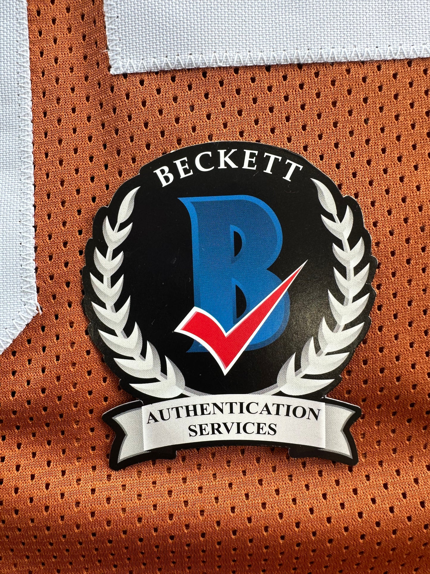 RICKY WILLIAMS SIGNED ORANGE FOOTBALL JERSEY Texas Longhorns Large BAS COA