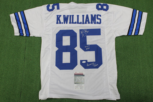 KEVIN WILLIAMS DALLAS COWBOYS SIGNED JERSEY Hurricanes w/INSCs M JSA