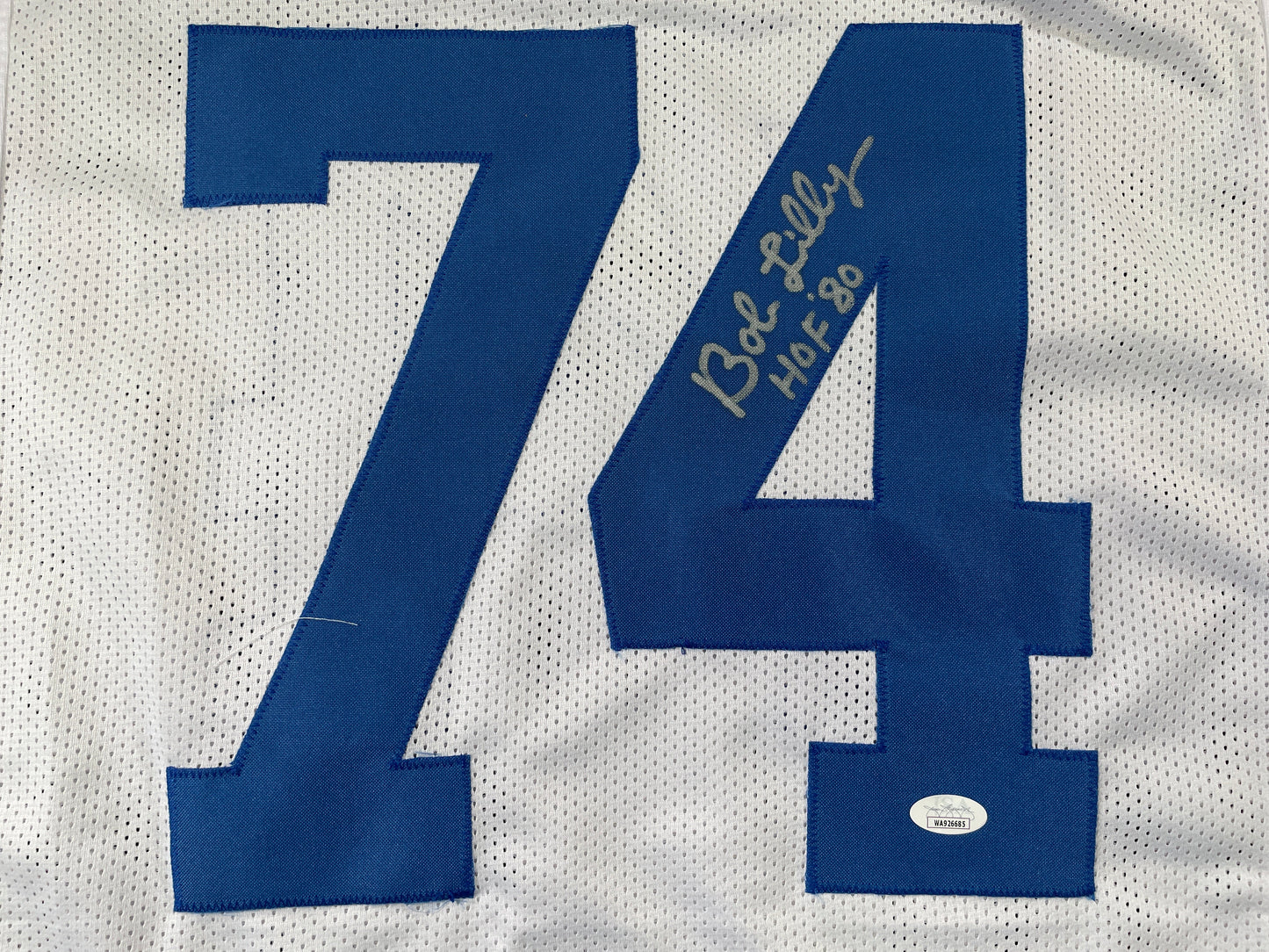 BOB LILLY DALLAS COWBOYS SIGNED HOME JERSEY w/HOF JSA COA