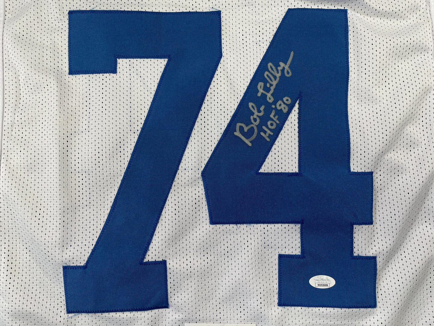 BOB LILLY DALLAS COWBOYS SIGNED HOME JERSEY w/HOF JSA COA