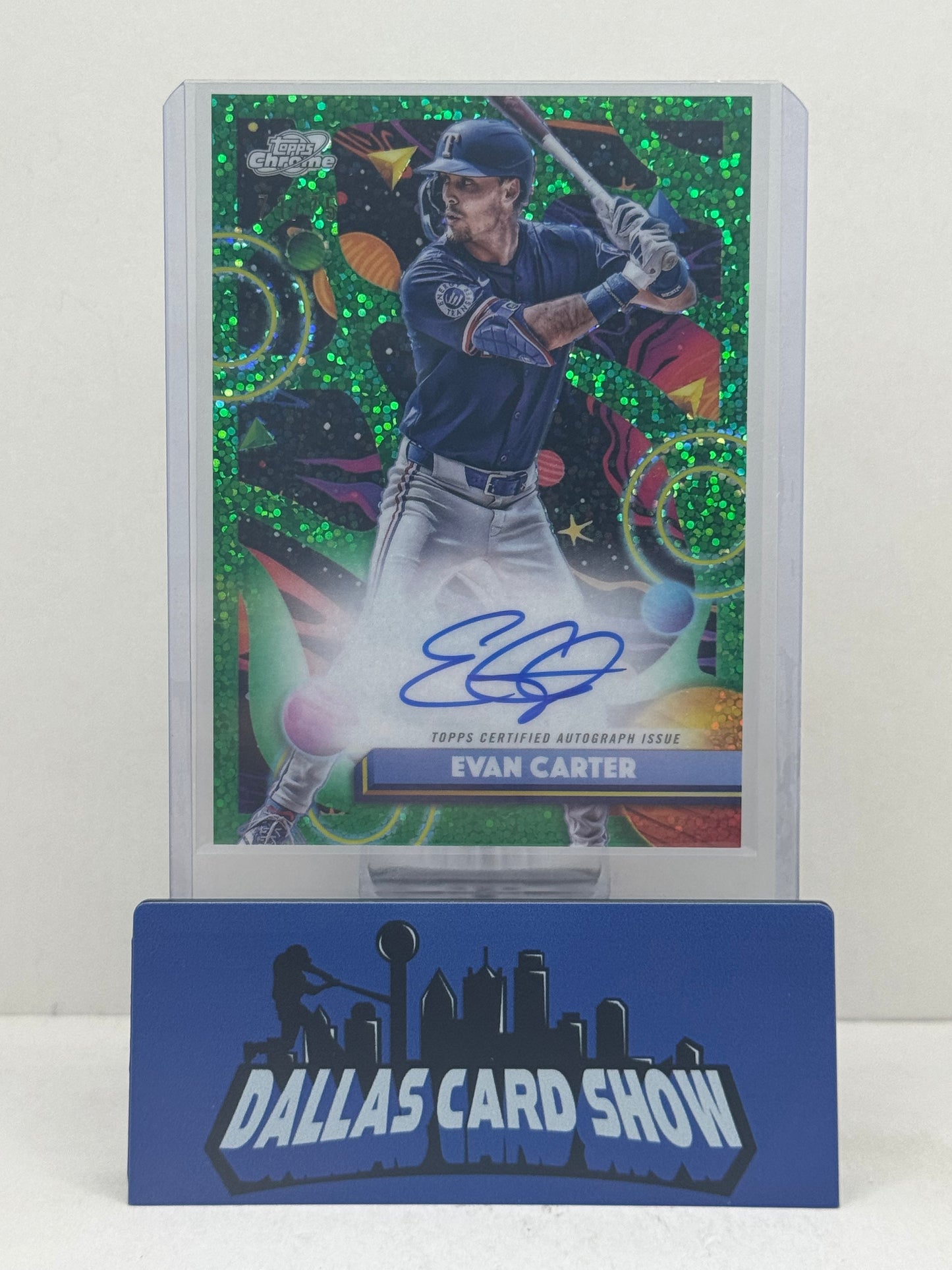 2025 Topps Chrome Cosmic #CCA-EC Evan Carter Green Chrome Variation Autograph /75