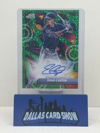 2025 Topps Chrome Cosmic #CCA-EC Evan Carter Green Chrome Variation Autograph /75