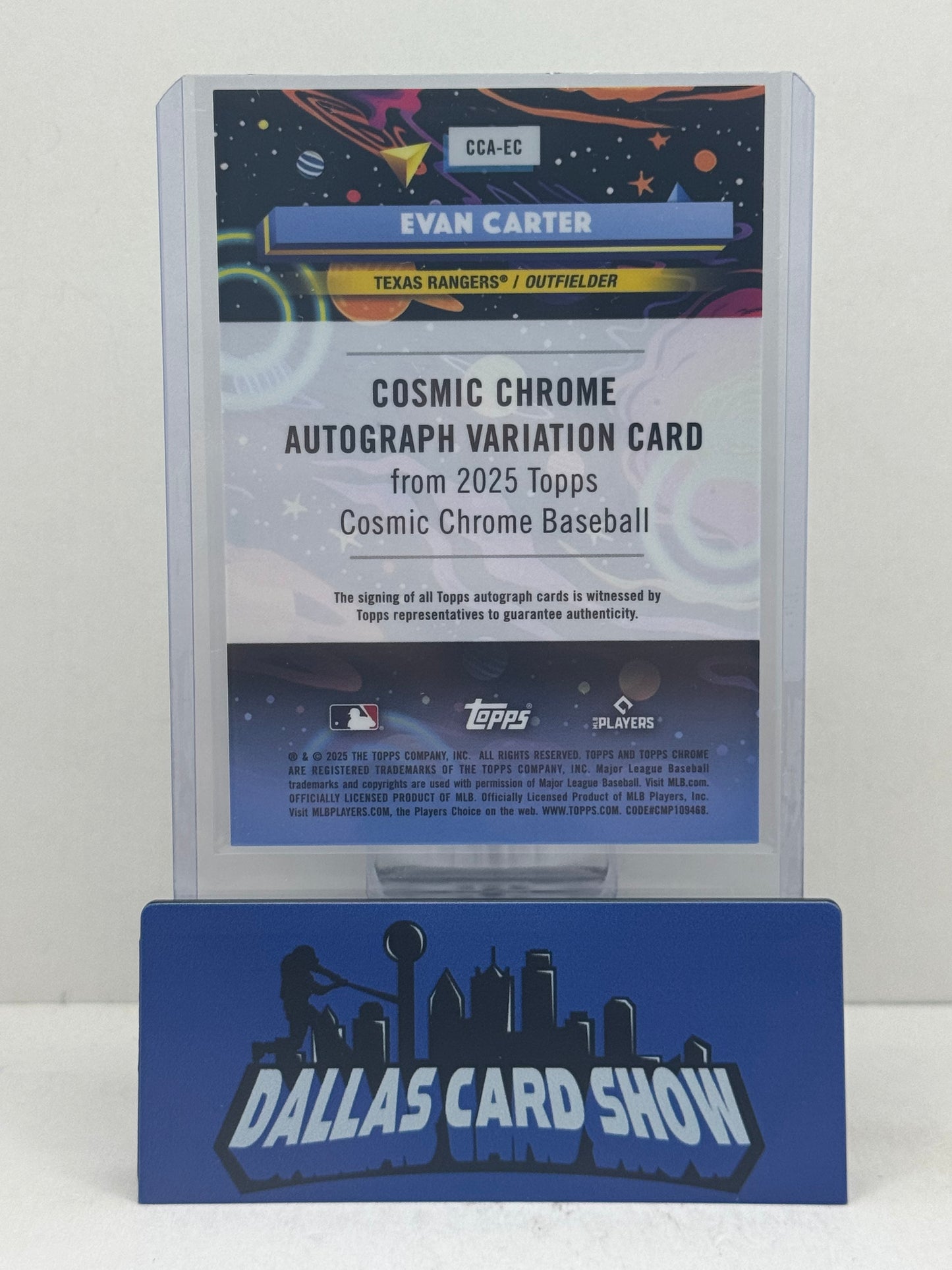 2025 Topps Chrome Cosmic #CCA-EC Evan Carter Green Chrome Variation Autograph /75
