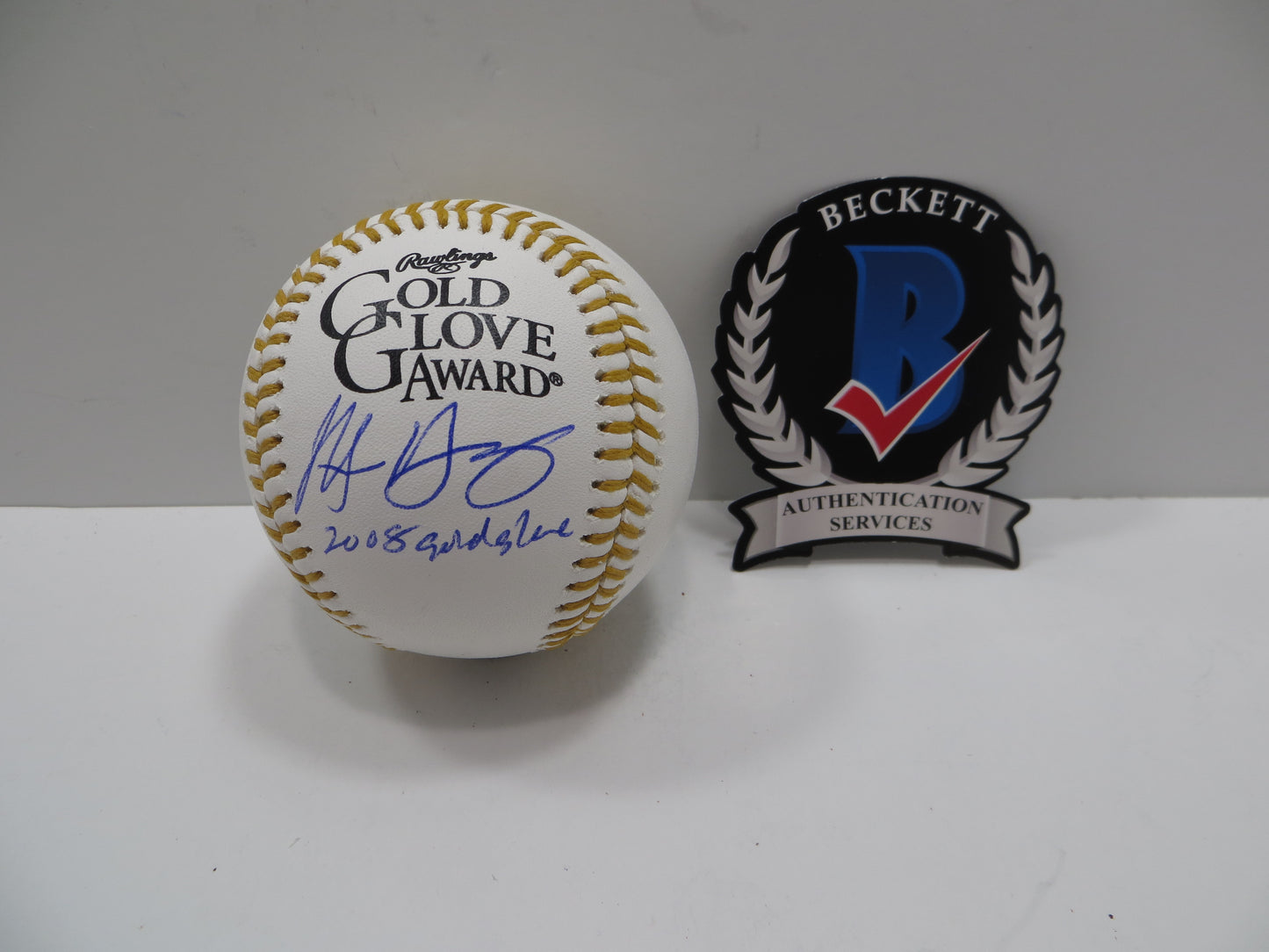 MICHAEL YOUNG SIGNED RAWLINGS GOLD GLOVE BASEBALL TEXAS RANGERS JSA