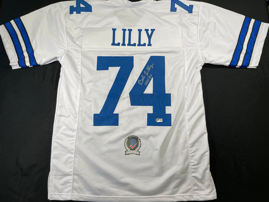 BOB LILLY DALLAS COWBOYS SIGNED HOME JERSEY w/HOF JSA COA