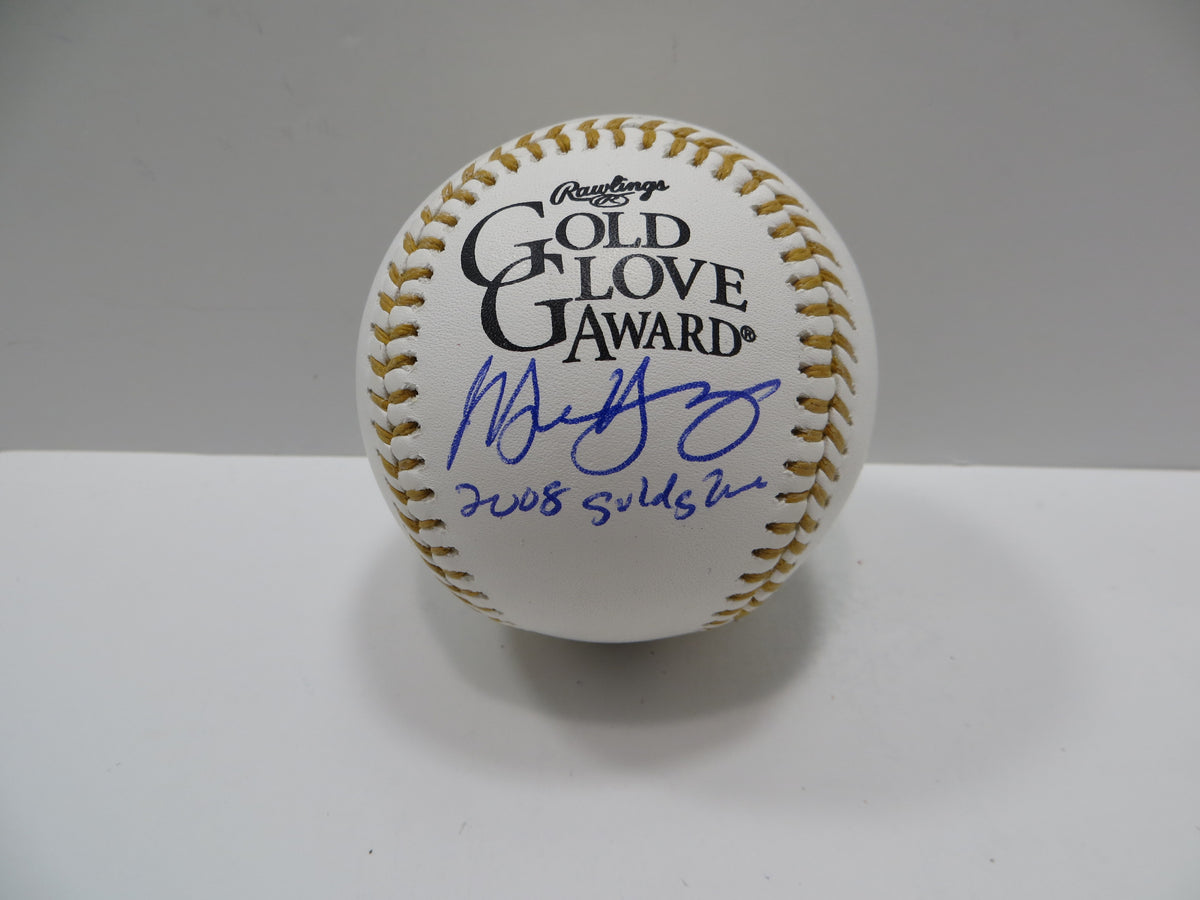 MICHAEL YOUNG SIGNED RAWLINGS GOLD GLOVE BASEBALL TEXAS RANGERS JSA