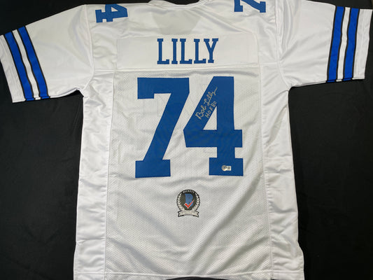 BOB LILLY DALLAS COWBOYS SIGNED HOME JERSEY w/HOF JSA COA
