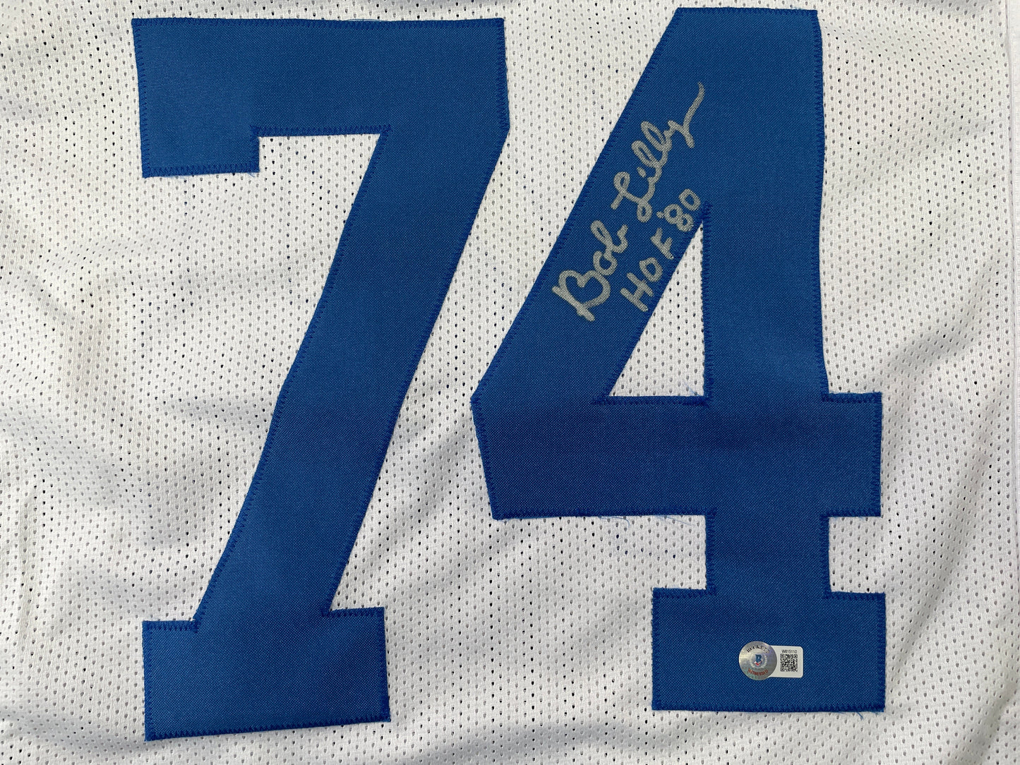 BOB LILLY DALLAS COWBOYS SIGNED HOME JERSEY w/HOF JSA COA