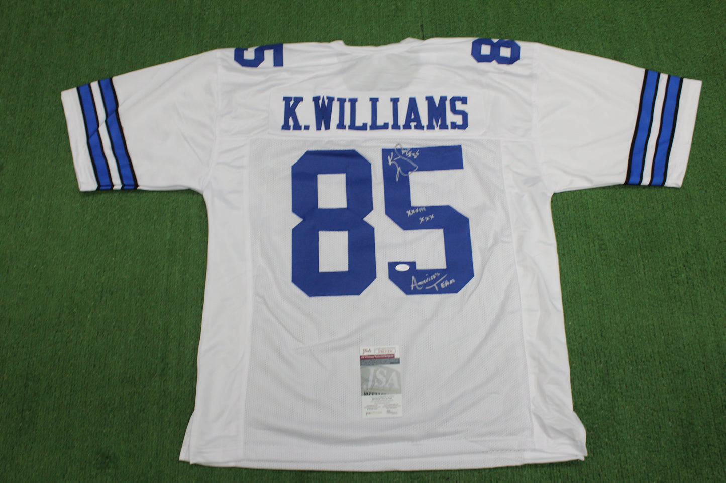 KEVIN WILLIAMS DALLAS COWBOYS SIGNED JERSEY Hurricanes w/INSCs 3XL JSA