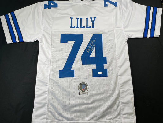 BOB LILLY DALLAS COWBOYS SIGNED HOME JERSEY w/HOF JSA COA