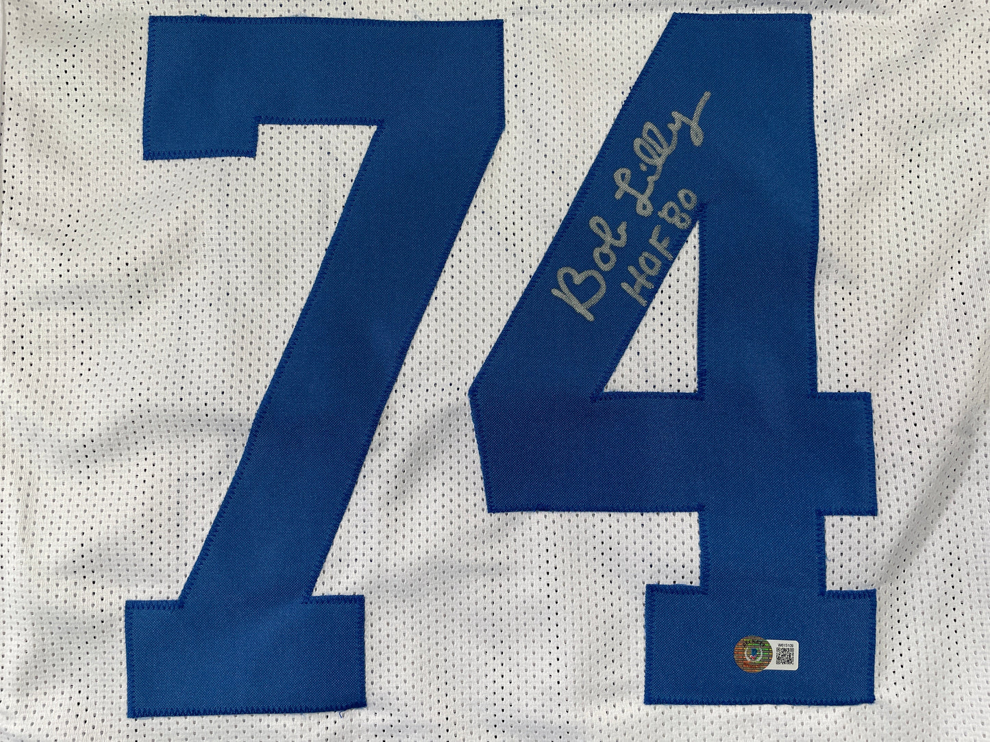 BOB LILLY DALLAS COWBOYS SIGNED HOME JERSEY w/HOF JSA COA