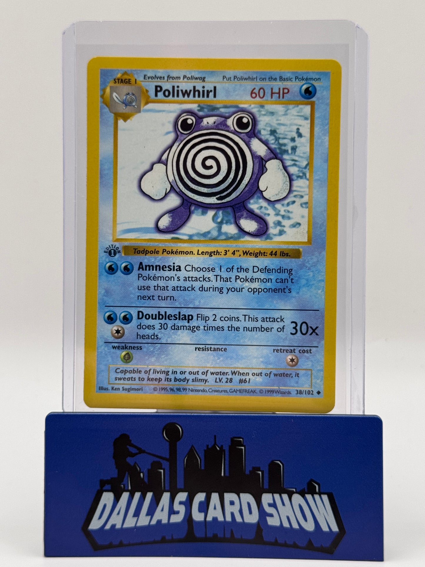 1999 Pokemon - Poliwhirl (Uncommon) - 38/102 Base Set Shadowless LP