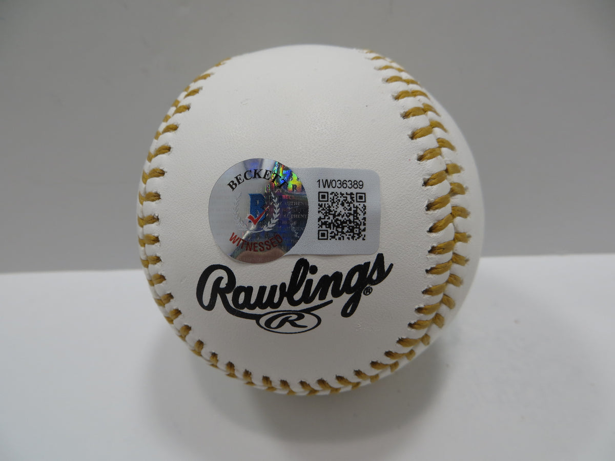 MICHAEL YOUNG SIGNED RAWLINGS GOLD GLOVE BASEBALL TEXAS RANGERS JSA