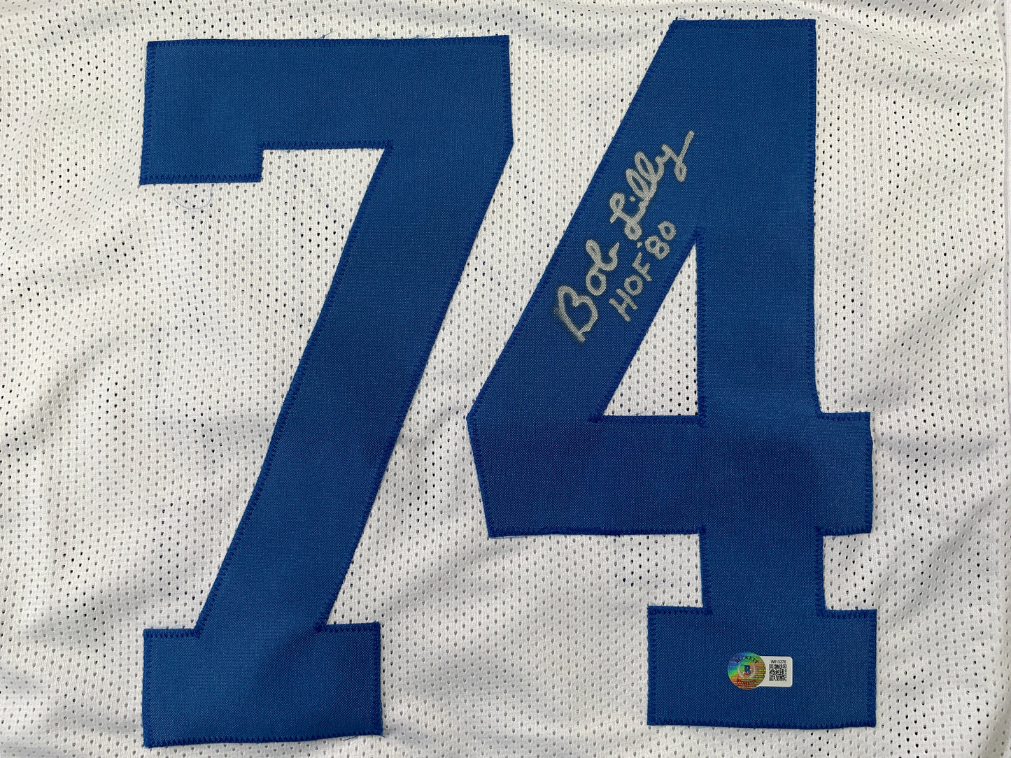 BOB LILLY DALLAS COWBOYS SIGNED HOME JERSEY w/HOF JSA COA