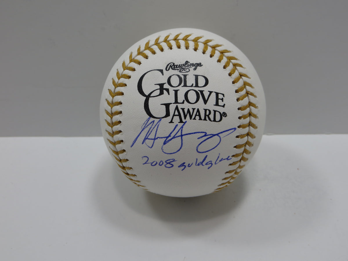 MICHAEL YOUNG SIGNED RAWLINGS GOLD GLOVE BASEBALL TEXAS RANGERS JSA