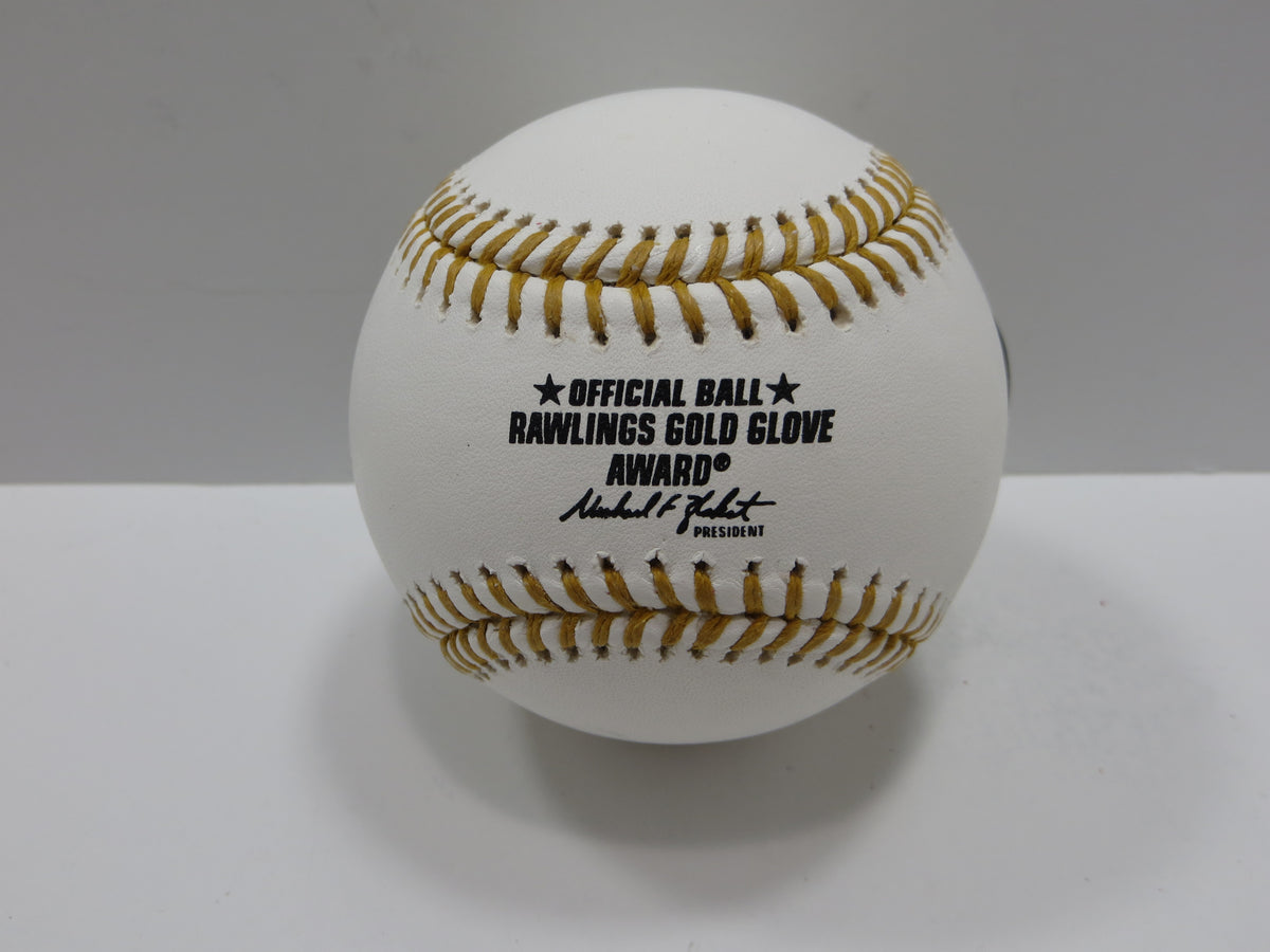 MICHAEL YOUNG SIGNED RAWLINGS GOLD GLOVE BASEBALL TEXAS RANGERS JSA