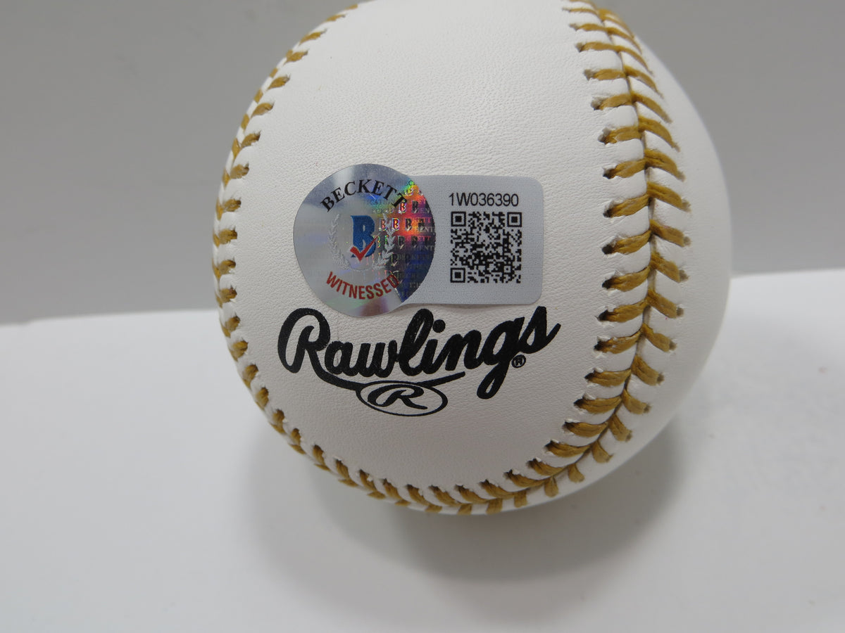 MICHAEL YOUNG SIGNED RAWLINGS GOLD GLOVE BASEBALL TEXAS RANGERS JSA