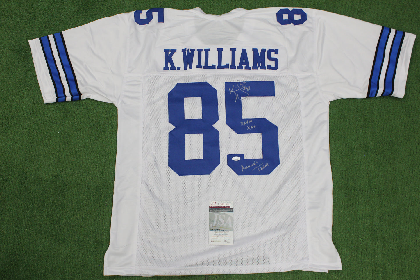 KEVIN WILLIAMS DALLAS COWBOYS SIGNED JERSEY Hurricanes w/INSCs 3XL JSA