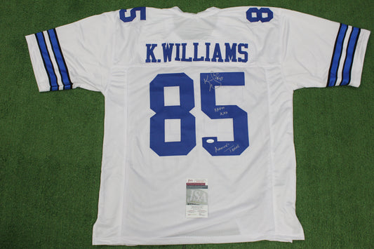 KEVIN WILLIAMS DALLAS COWBOYS SIGNED JERSEY Hurricanes w/INSCs 3XL JSA