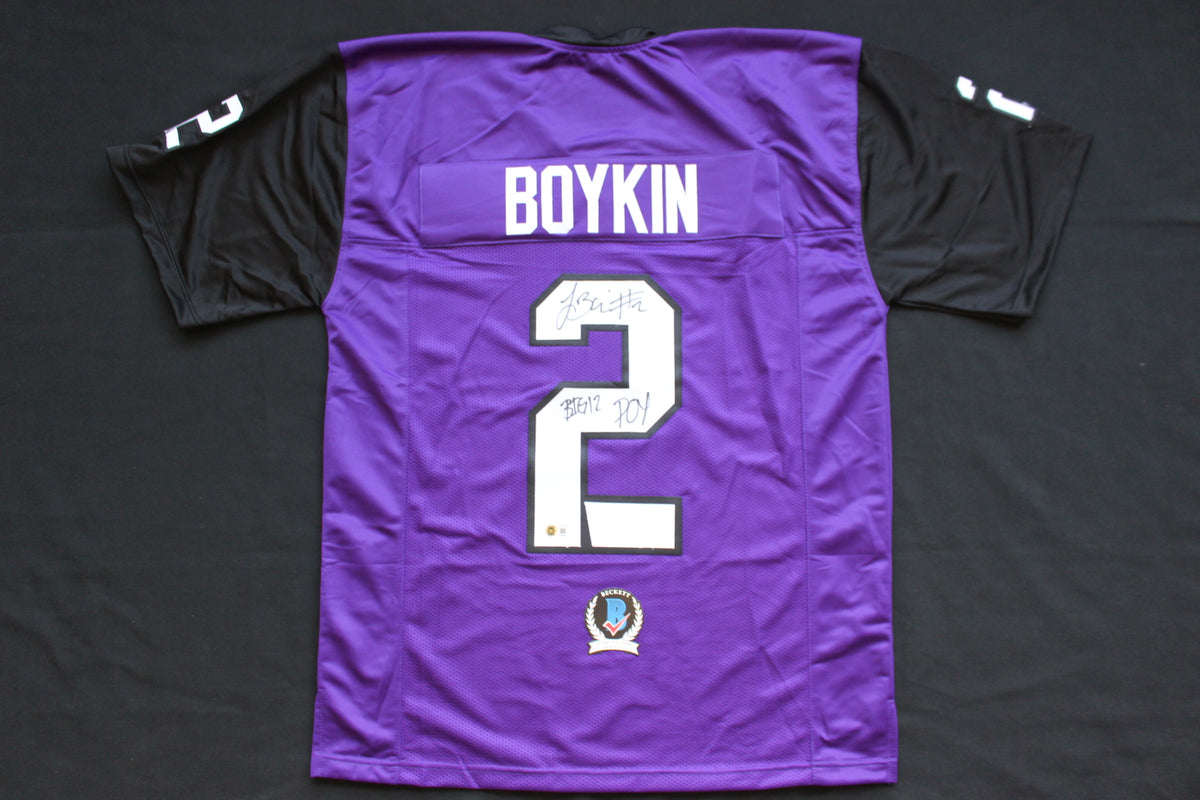 TREVONE BOYKIN TCU HORNED FROGS SIGNED PURPLE JERSEY wBIG12POY BAS