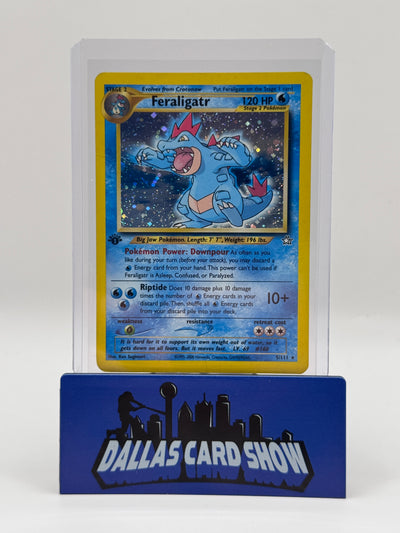 2000 Pokemon - Feraligatr (Holo) - 5/111 Neo Genesis 1st Edition DMG'd