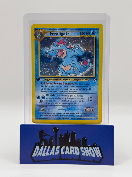 2000 Pokemon - Feraligatr (Holo) - 5/111 Neo Genesis 1st Edition DMG'd