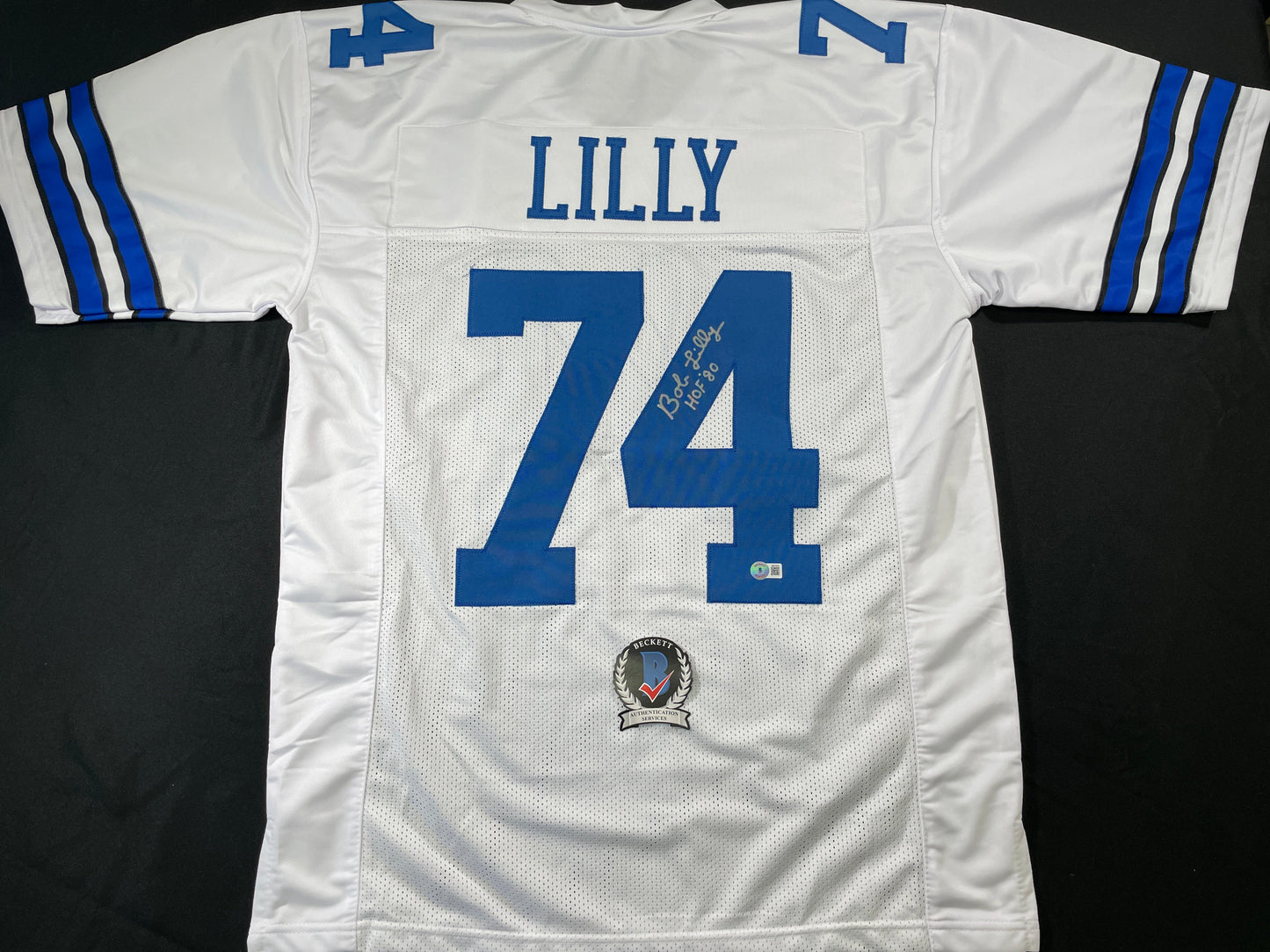 BOB LILLY DALLAS COWBOYS SIGNED HOME JERSEY w/HOF JSA COA