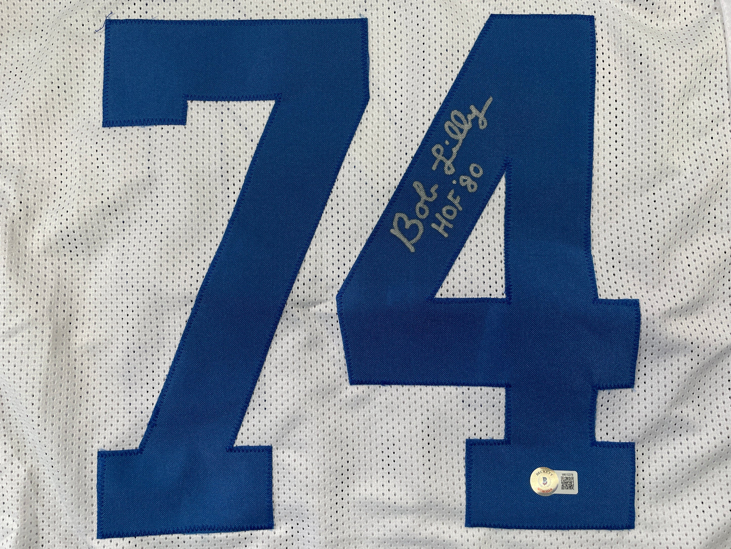 BOB LILLY DALLAS COWBOYS SIGNED HOME JERSEY w/HOF JSA COA