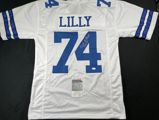BOB LILLY DALLAS COWBOYS SIGNED HOME JERSEY w/ROH 75 JSA COA