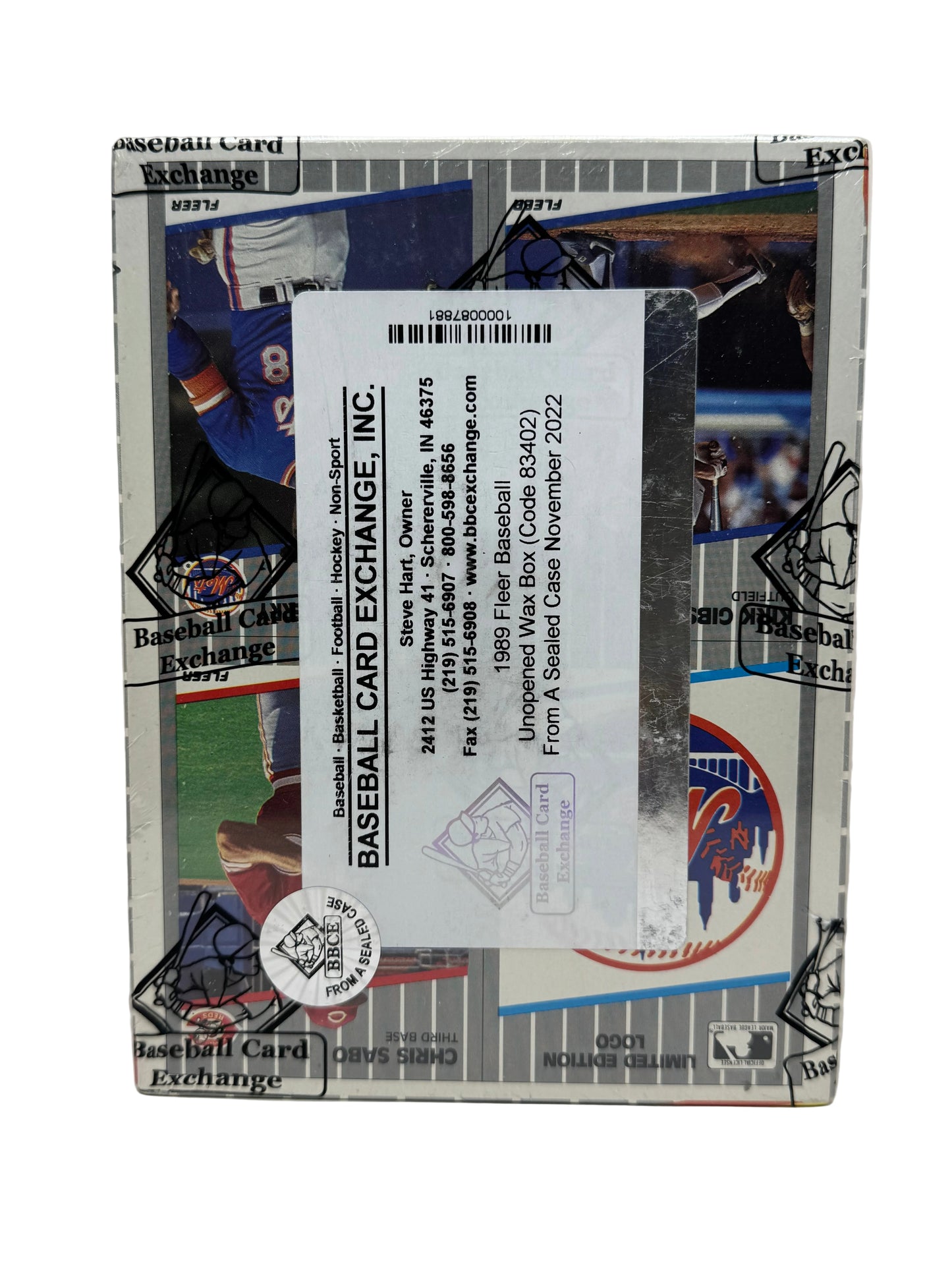 1989 Fleer Baseball Wax Box BBCE FASC Case Code 83402 - Ripken FF Error Box