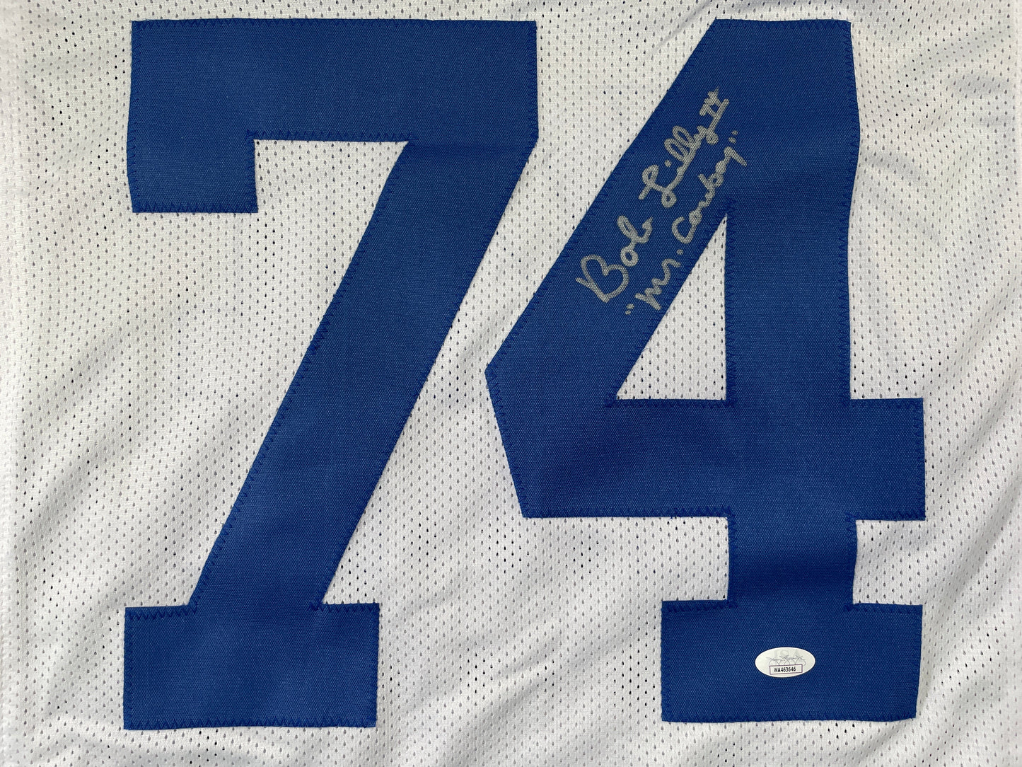 BOB LILLY DALLAS COWBOYS SIGNED HOME JERSEY w/MrCowboy JSA