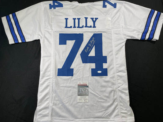 BOB LILLY DALLAS COWBOYS SIGNED HOME JERSEY w/MrCowboy JSA