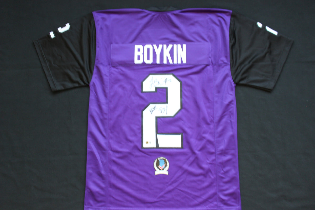 TREVONE BOYKIN TCU HORNED FROGS SIGNED PURPLE JERSEY wBIG12POY BAS