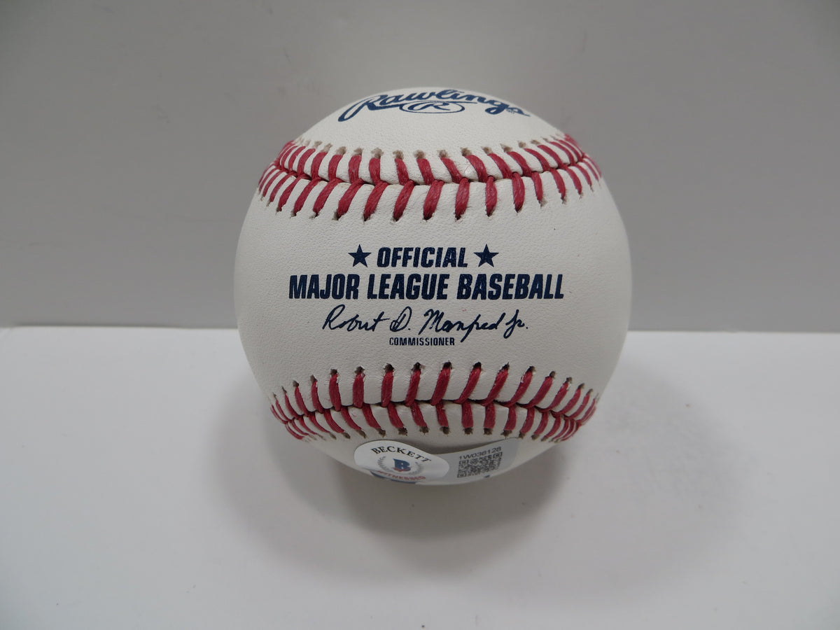 MICHAEL YOUNG SIGNED RAWLINGS OML BASEBALL w/INSC TEXAS RANGERS JSA