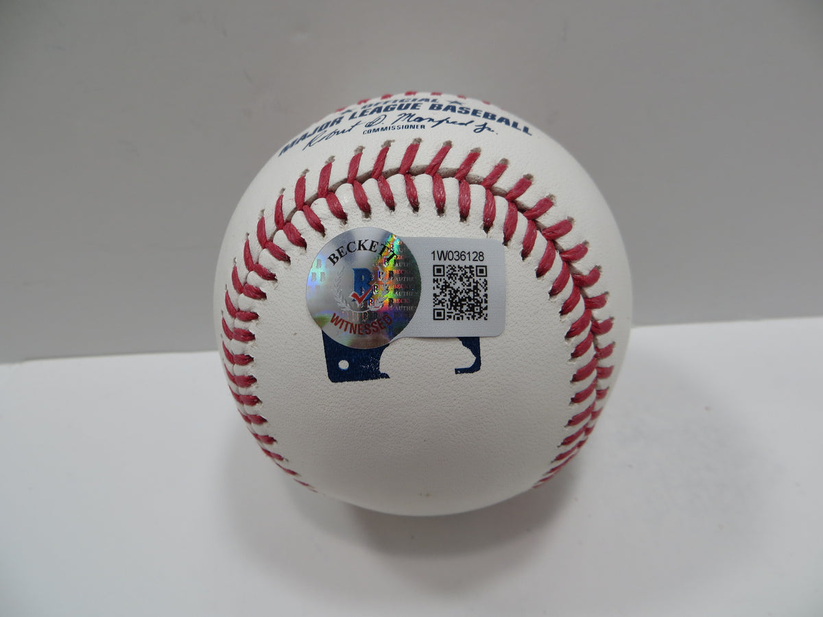 MICHAEL YOUNG SIGNED RAWLINGS OML BASEBALL w/INSC TEXAS RANGERS JSA